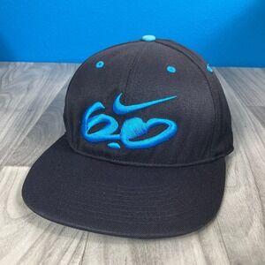 Nike 6.0 Flat Bill Baseball Hat Black White Embroidered Logo Fitted Size M/L